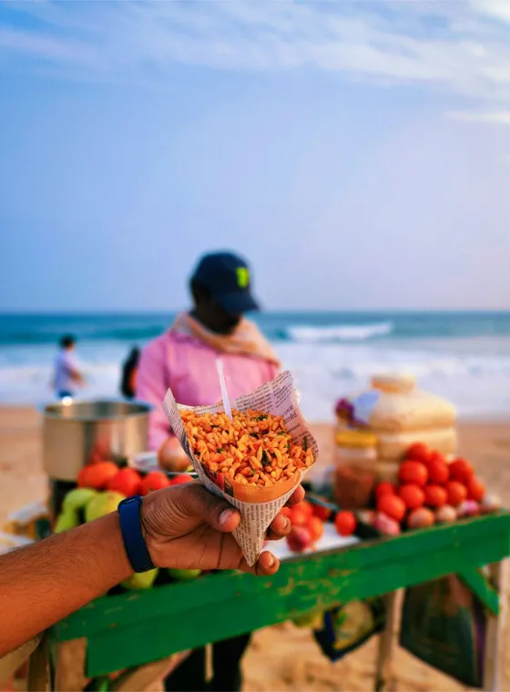 Bhel puri, masala puffed rice & sweet corn